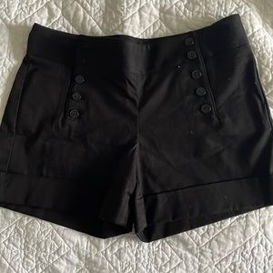 Express Design Studio black “editor” shorts